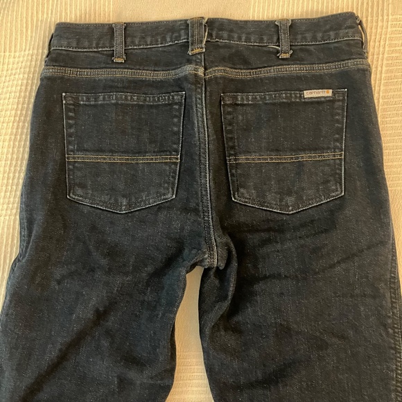 Carhartt Flannel Lined Denim Jeans Women's 8 Regular Straight Leg Original Fit - Picture 5 of 7